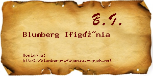 Blumberg Ifigénia névjegykártya